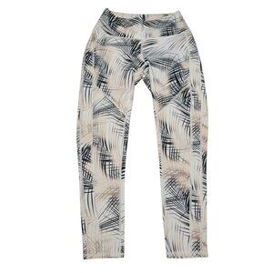 Nux Level Athletic Leggings Thrive Branded Pockets White Gold‎ Womens Medium